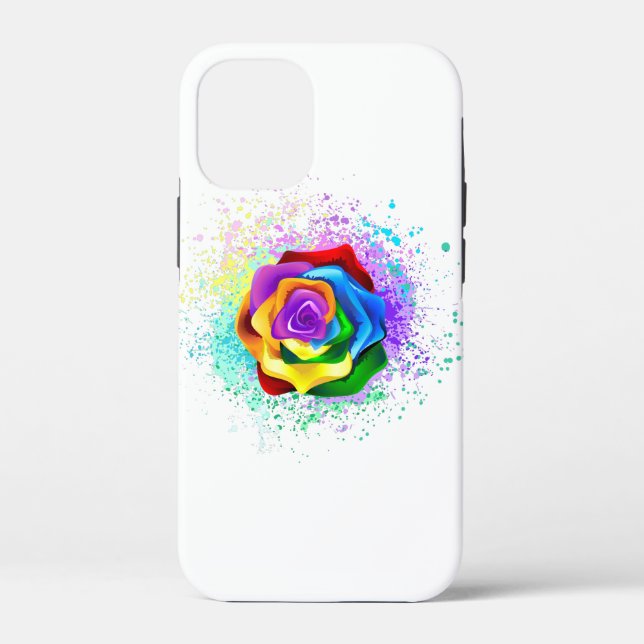 Funda De Case-Mate Para iPhone Rosa arcoiris colorido (Reverso )