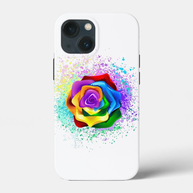 Funda De Case-Mate Para iPhone Rosa arcoiris colorido (Reverso )