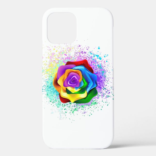Funda De Case-Mate Para iPhone Rosa arcoiris colorido (Reverso )
