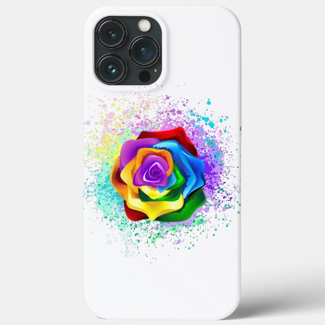 Funda De Case-Mate Para iPhone Rosa arcoiris colorido (Reverso )