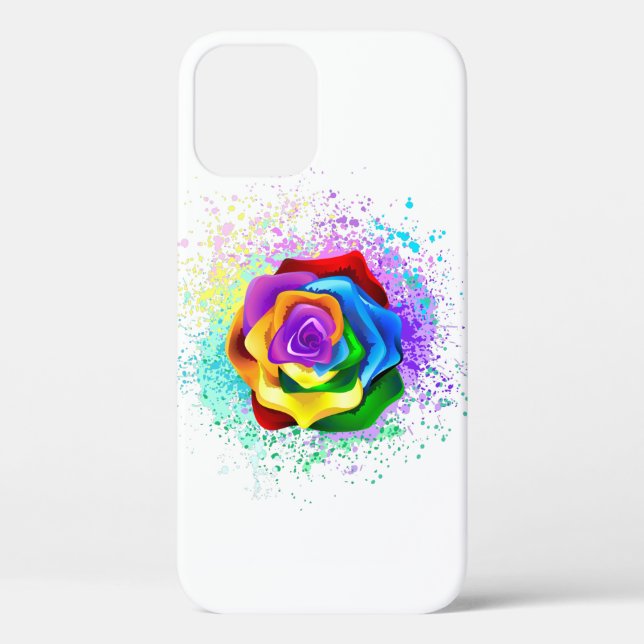Funda De Case-Mate Para iPhone Rosa arcoiris colorido (Reverso )