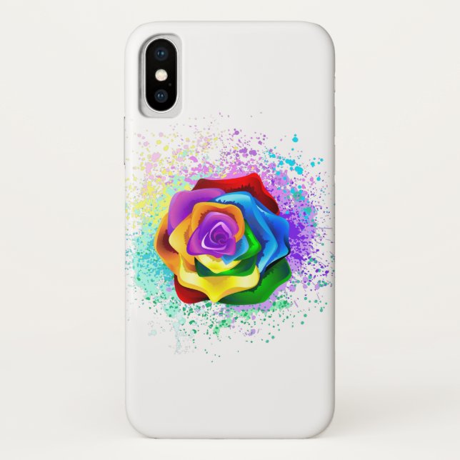 Funda De Case-Mate Para iPhone Rosa arcoiris colorido (Reverso)