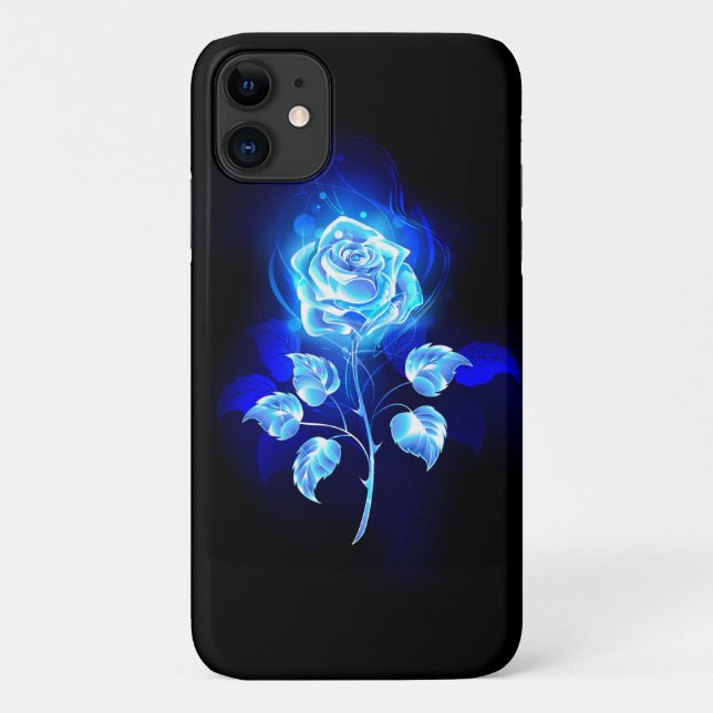 Funda De Case-Mate Para iPhone Rosa azul en llamas (Reverso)