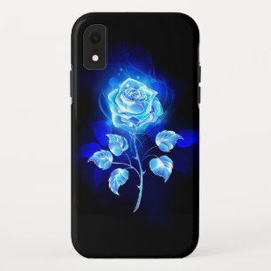 Funda Para iPhone XR Rosa azul en llamas