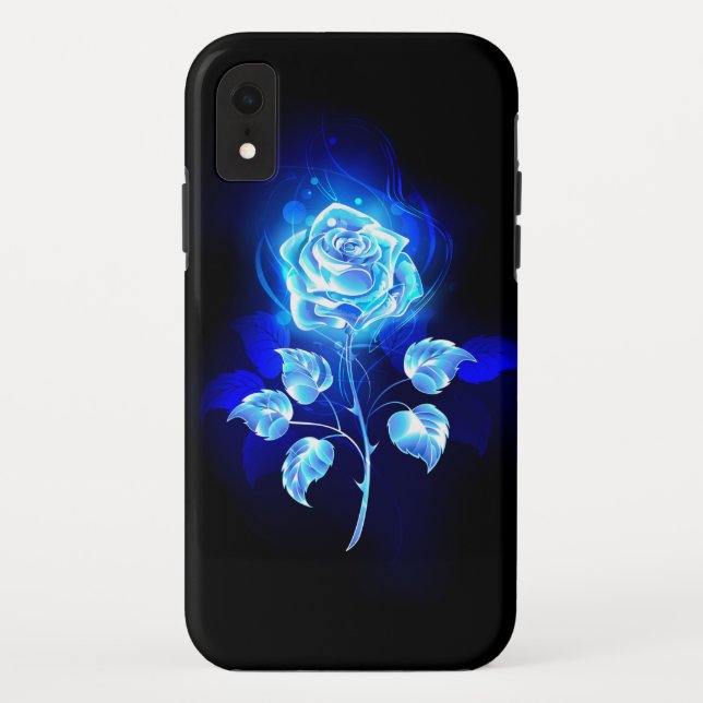Funda De Case-Mate Para iPhone Rosa azul en llamas (Reverso)