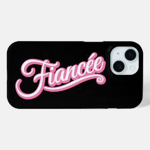 Funda Para iPhone 15 Rosa/blanco inmaculado sobre negro
