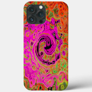 Funda Para iPhone 13 Pro Max Rosa Caliente Groovy Resumen Retrolíquido Remolino