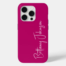 Funda Para iPhone 15 Pro Rosa caliente monogramado