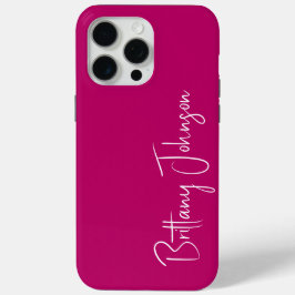 Funda Para iPhone 15 Pro Max Rosa caliente monogramado