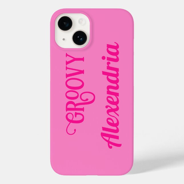 Funda De Case-Mate Para iPhone Rosa caliente personalizado (Reverso )