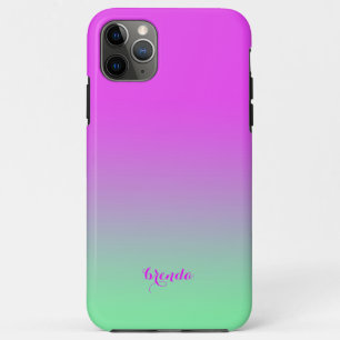 Funda Para iPhone 11 Pro Max Rosa caliente y gris verde