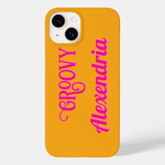 Funda De Case-Mate Para iPhone Rosa caliente y Naranja personalizado (Reverso )