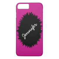 Rosa caliente y negro, nombre personalizado, emoci