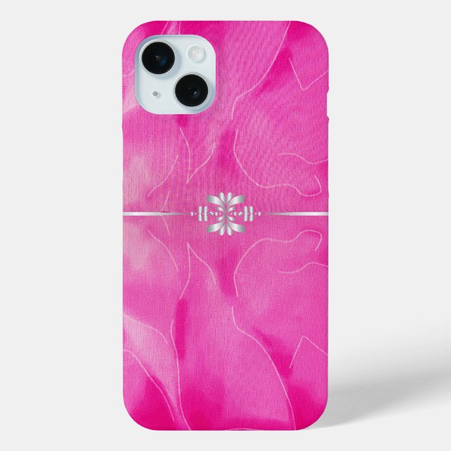 Funda De Case-Mate Para iPhone Rosa caliente y plateado (Reverso )