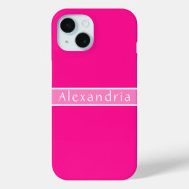 Funda Para iPhone 15 Rosa caliente y rosa personalizado
