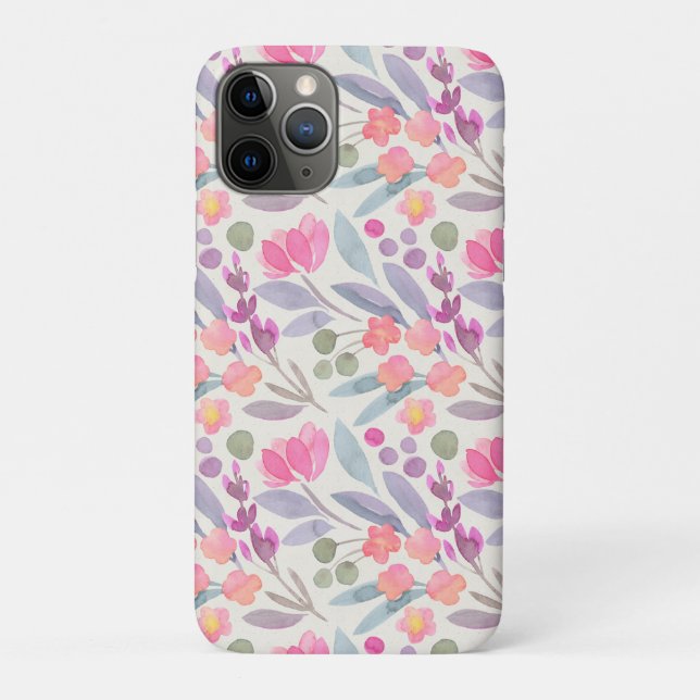 Funda De Case-Mate Para iPhone Rosa de acuarela caprichosa (Reverso)