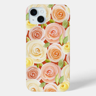 Funda Para iPhone 15 Mini Rosa de acuarela Paterned