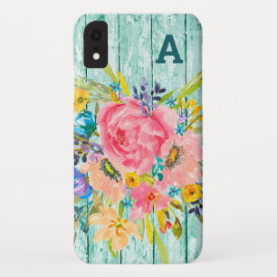 Funda Para iPhone XR Rosa de acuarela pulverización floral con inicio