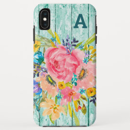 Funda Para iPhone XS Max Rosa de acuarela pulverización floral con inicio