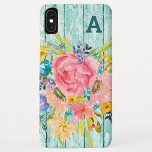 Funda Para iPhone XS Max Rosa de acuarela pulverización floral con inicio