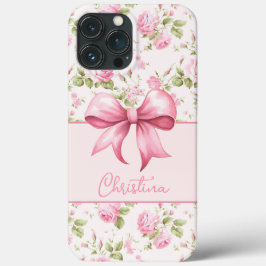Funda Para iPhone 13 Pro Max Rosa de cabaña rosa con coqueta de vaca
