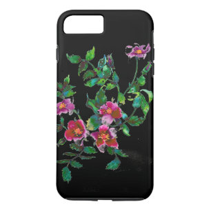 Funda Para iPhone 8 Plus/7 Plus Rosa de cosecha - negro