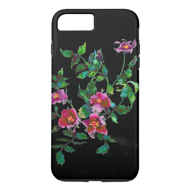 Funda De Case-Mate Para iPhone Rosa de cosecha - negro (Reverso)