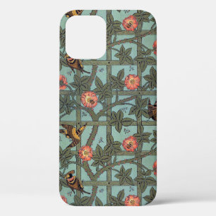 Funda Para iPhone 12 Rosa de escalada y pequeño pájaro, William Morris