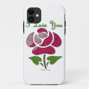 Funda Para iPhone 11 Rosa de esténcil rosa te amo