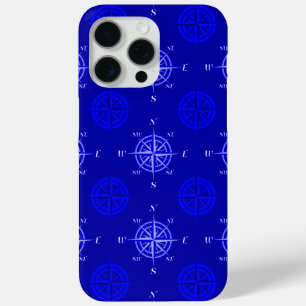 Funda Para iPhone 15 Pro Max Rosa de la brújula azul del océano