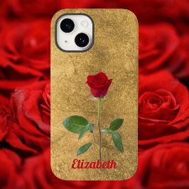 Funda Para iPhone 14 De Case-Mate Rosa de largo tamaño sobre fondo de color bronce