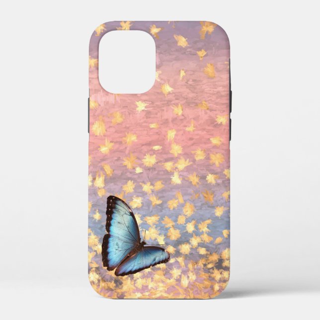 Funda De Case-Mate Para iPhone Rosa de mariposa Gold Flakes Resumen de diseño (Reverso )