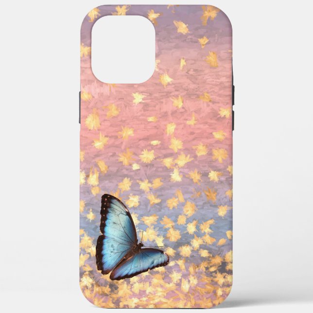 Funda De Case-Mate Para iPhone Rosa de mariposa Gold Flakes Resumen de diseño (Reverso )