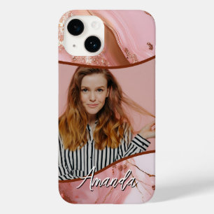 Funda Para iPhone 14 De Case-Mate Rosa de mármol oro Esparkle Glam Foto