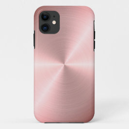 Funda Para iPhone 11 Rosa de metal radial dorado| Personalizado