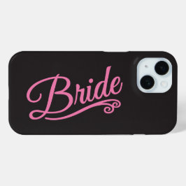 Funda Para iPhone 15 Rosa de novia en negro