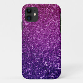 Funda Para iPhone 11 Rosa de Ombre y caja púrpura del purpurina