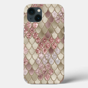 Funda Para iPhone 13 Rosa de oro Sirena de oro Escala Glam #1