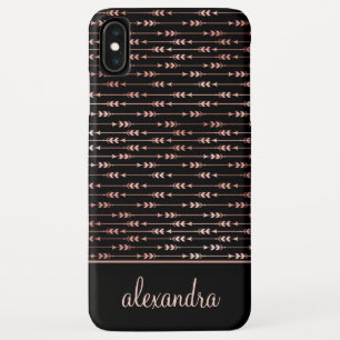 Funda Para iPhone XS Max Rosa de Rubor - monograma color de rosa del modelo