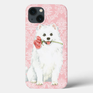 Funda Para iPhone 13 Rosa de Valentine americano Eskimo Dog
