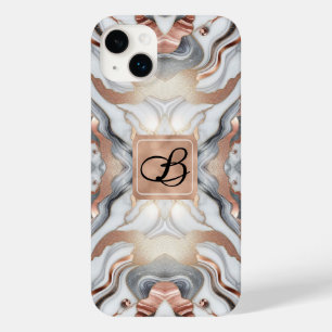 Funda Para iPhone 14 Plus De Case-Mate Rosa Dorado Plateado y Mármol Blanco Femenino