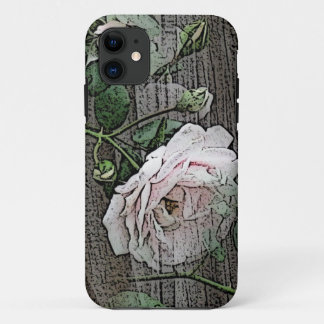 Funda Para iPhone 11 Rosa en la madera meteorológica