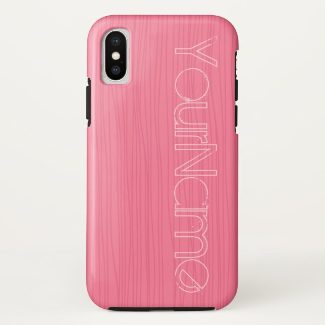 Funda De Case-Mate Para iPhone Rosa en líneas rosadas (Reverso)