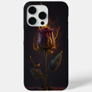 Funda Para iPhone 15 Pro Max rosa en llamas