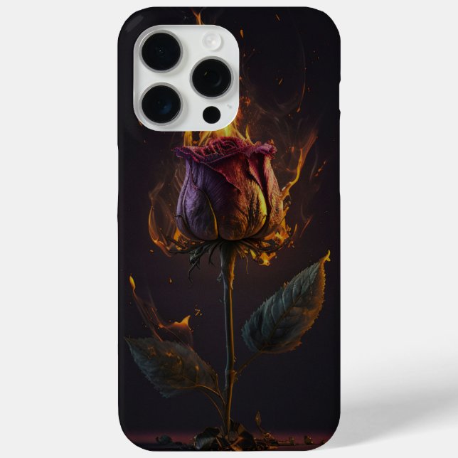 Funda De Case-Mate Para iPhone rosa en llamas (Reverso )