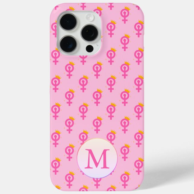 Funda De Case-Mate Para iPhone Rosa feminista personalizado (Reverso )