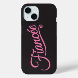 Funda Para iPhone 15 Rosa fiancee sobre negro
