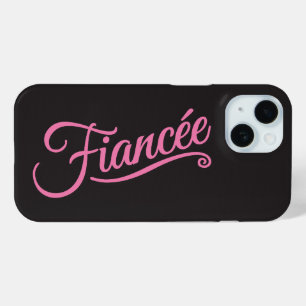 Funda Para iPhone 15 Rosa fiancee sobre negro