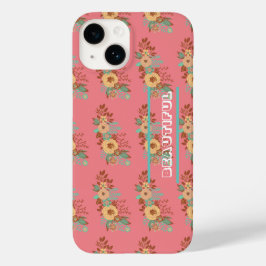 Funda Para iPhone 14 De Case-Mate Rosa floral boho moderno