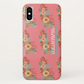 Funda Para iPhone X Rosa floral boho moderno
